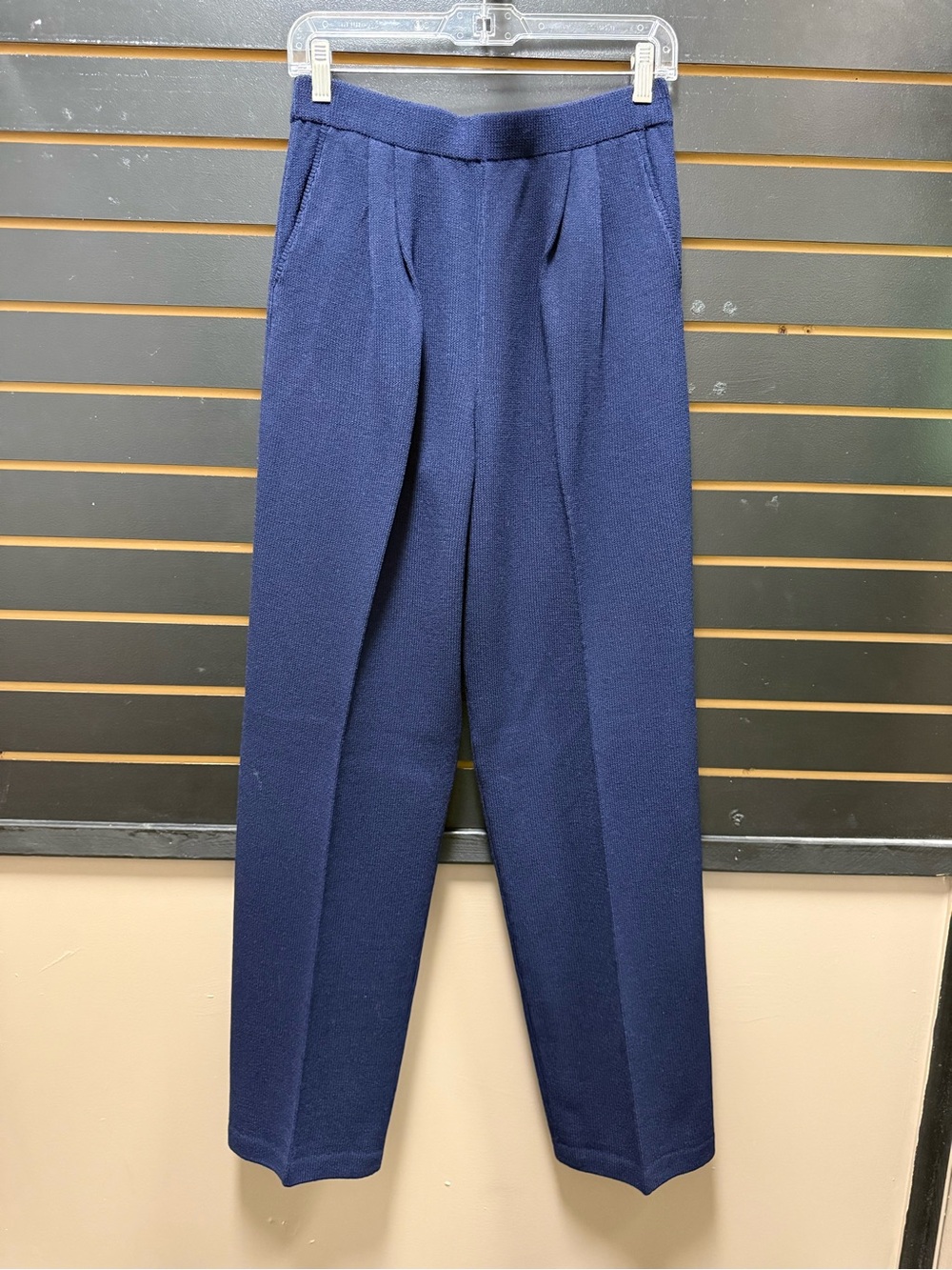 NWT Vintage St. John Collection Marie Gray Navy Santana Knit Pants Size 6